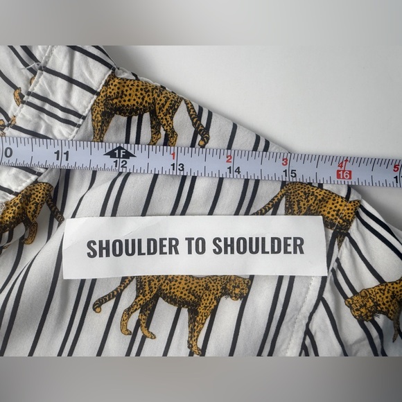 Jane And Delancey Shirt Women’s Sz LG Striped Cheetah Button Up Roll Tab Sleeve - Picture 6 of 8